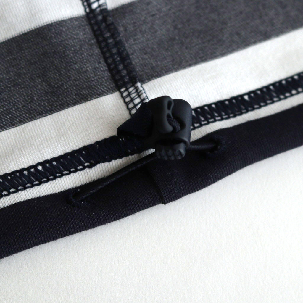 W's TECH DRAWSTRING BORDER S/S TEE #WHITE / NAVY [BE-36024L]