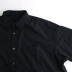 STRETCH MATTE TAFFETA REGULAR COLLAR SHIRT #BLACK [FSC241-50095]