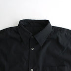 STRETCH MATTE TAFFETA REGULAR COLLAR SHIRT #BLACK [FSC241-50095]