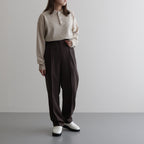 LIGHT WOOL MAX GABARDINE SLACKS #DARK BROWN [A23AP05MG]