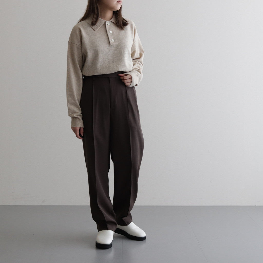 LIGHT WOOL MAX GABARDINE SLACKS #DARK BROWN [A23AP05MG]