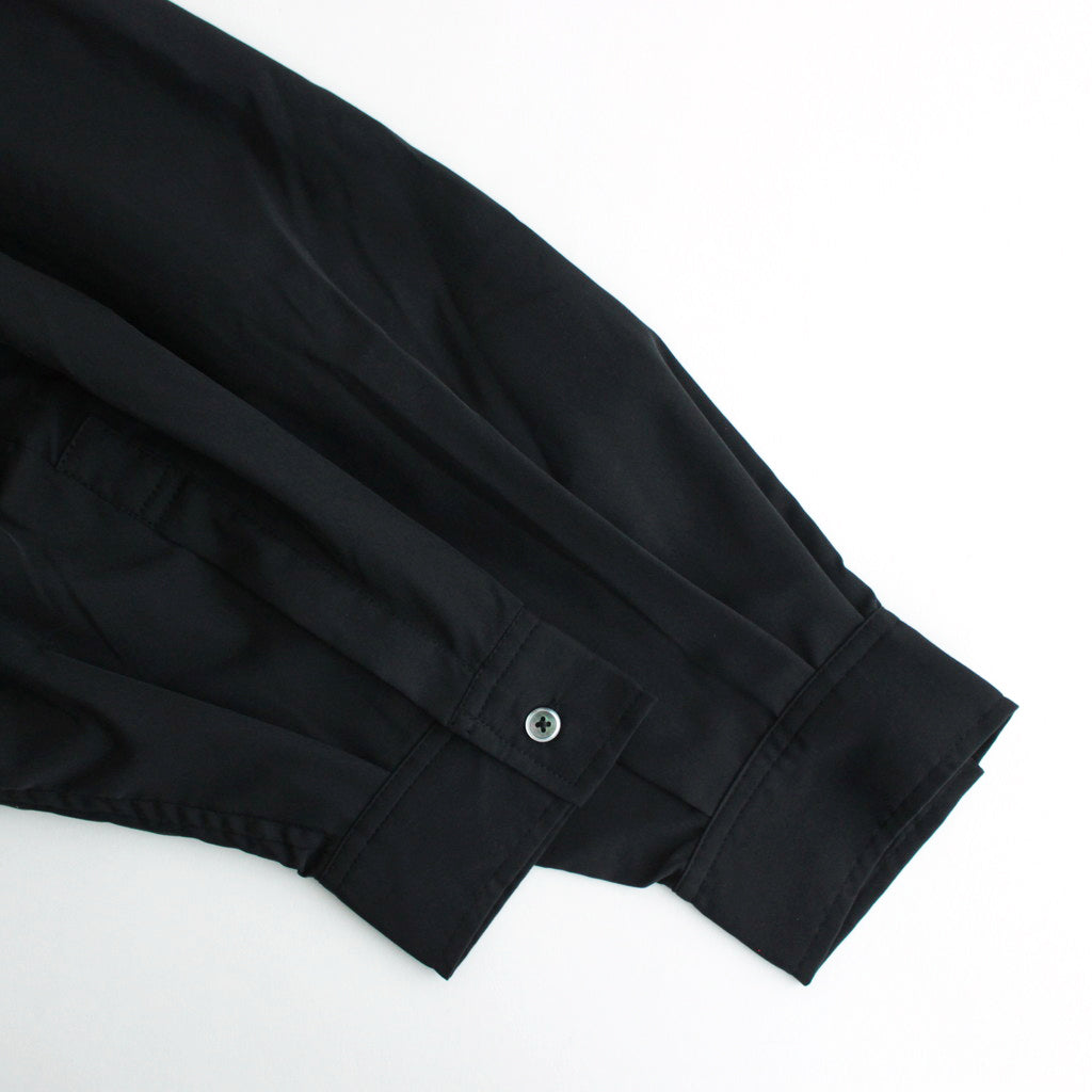 STRETCH MATTE TAFFETA REGULAR COLLAR SHIRT #BLACK [FSC241-50095]