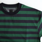 W's TECH DRAWSTRING BORDER S/S TEE #GREEN / NAVY [BE-36024L]