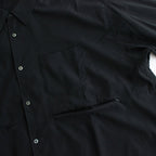 STRETCH MATTE TAFFETA REGULAR COLLAR SHIRT #BLACK [FSC241-50095]