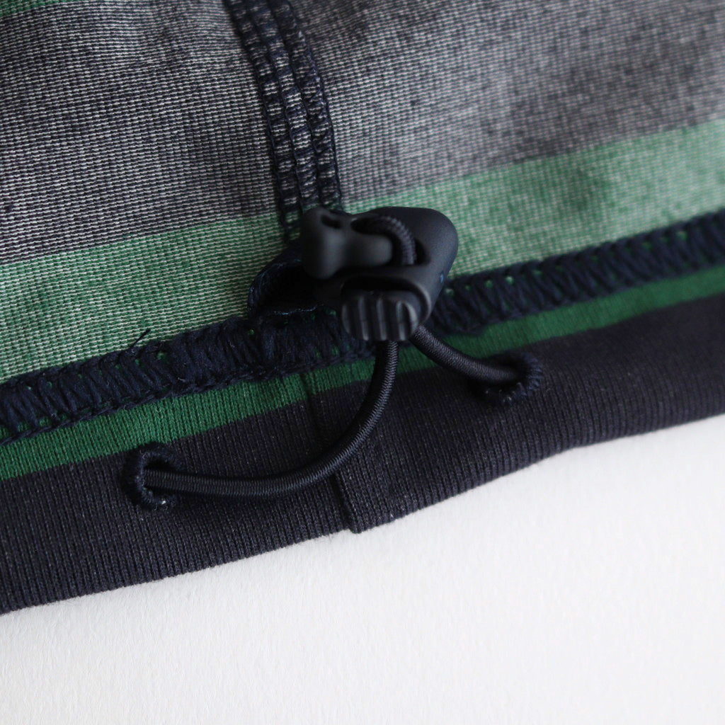 W's TECH DRAWSTRING BORDER S/S TEE #GREEN / NAVY [BE-36024L]