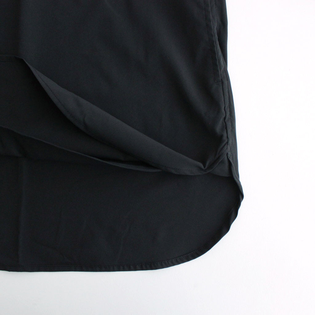 STRETCH MATTE TAFFETA REGULAR COLLAR SHIRT #BLACK [FSC241-50095]