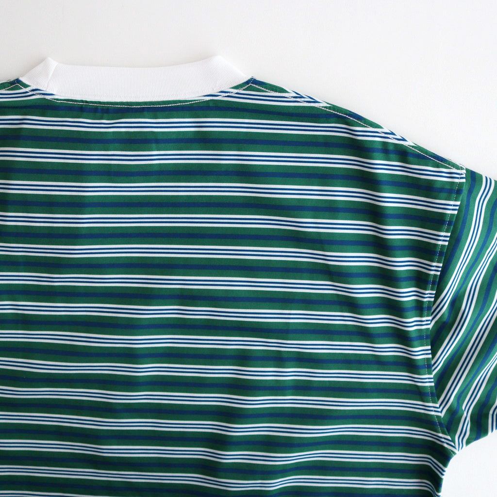 W's TECH DRAWSTRING MULTI BORDER S/S TEE #GREEN / BLUE [BE-35024L]