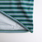 W's TECH DRAWSTRING MULTI BORDER S/S TEE #GREEN / BLUE [BE-35024L]