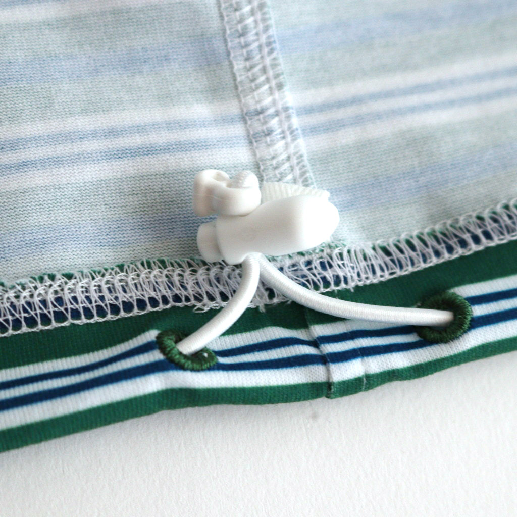 W's TECH DRAWSTRING MULTI BORDER S/S TEE #GREEN / BLUE [BE-35024L]