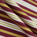 W's TECH DRAWSTRING MULTI BORDER S/S TEE #BURGUNDY / MUSTARD [BE-35024L]