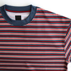 W's TECH DRAWSTRING MULTI BORDER S/S TEE #LT.NAVY / BORDEAUX [BE-35024L]