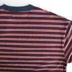 W's TECH DRAWSTRING MULTI BORDER S/S TEE #LT.NAVY / BORDEAUX [BE-35024L]