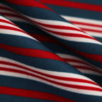 W's TECH DRAWSTRING MULTI BORDER S/S TEE #LT.NAVY / BORDEAUX [BE-35024L]