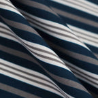 W's TECH DRAWSTRING MULTI BORDER S/S TEE #NAVY / GRAY [BE-35024L]