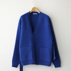 MILLED FRENCH MERINO RIB KNIT CARDIGAN #ROYAL BLUE [A23AC04MR]