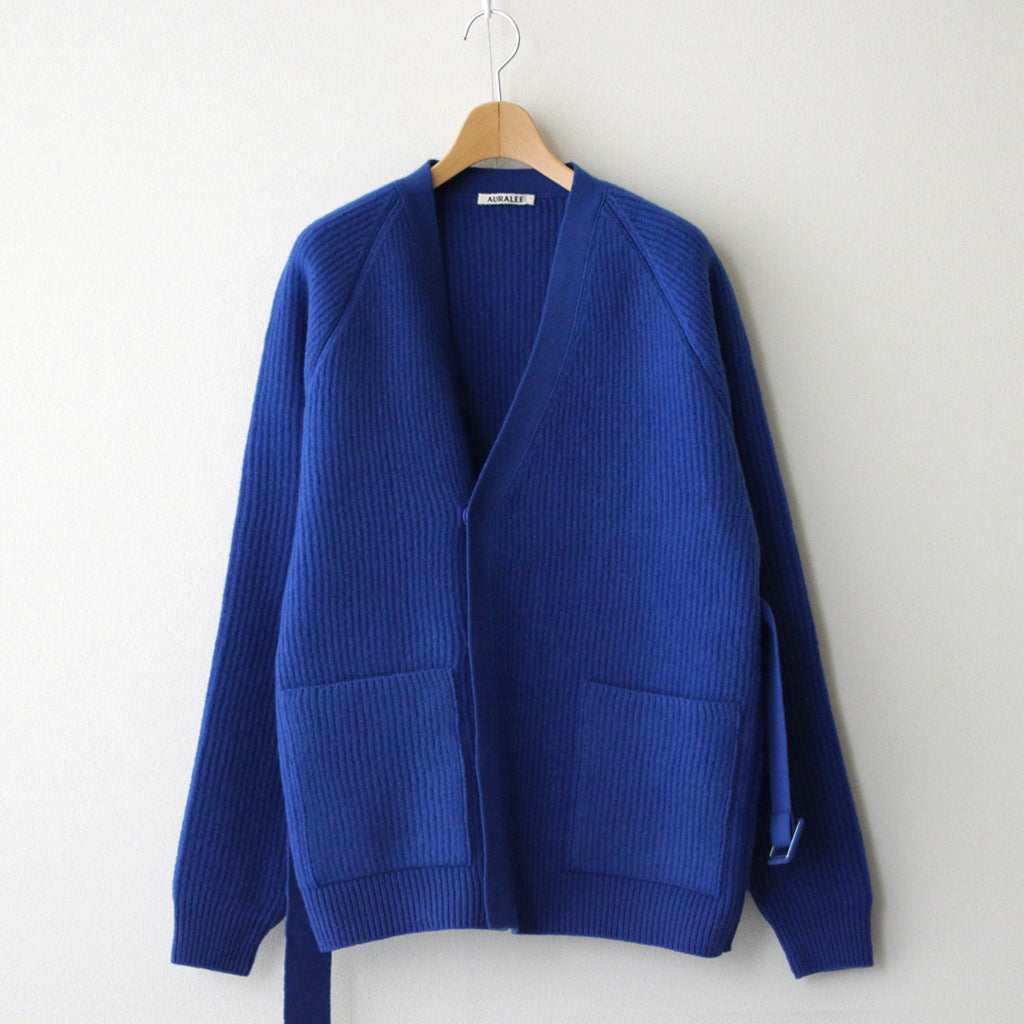 MILLED FRENCH MERINO RIB KNIT CARDIGAN #ROYAL BLUE [A23AC04MR]
