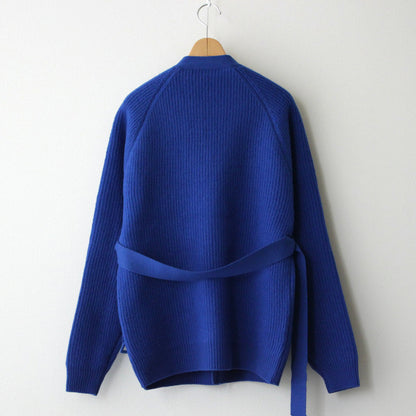 MILLED FRENCH MERINO RIB KNIT CARDIGAN #ROYAL BLUE [A23AC04MR]