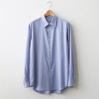 SUPER FINE WOOL STRIPE SHIRT #SAX BLUE STRIPE [A24SS01WW]