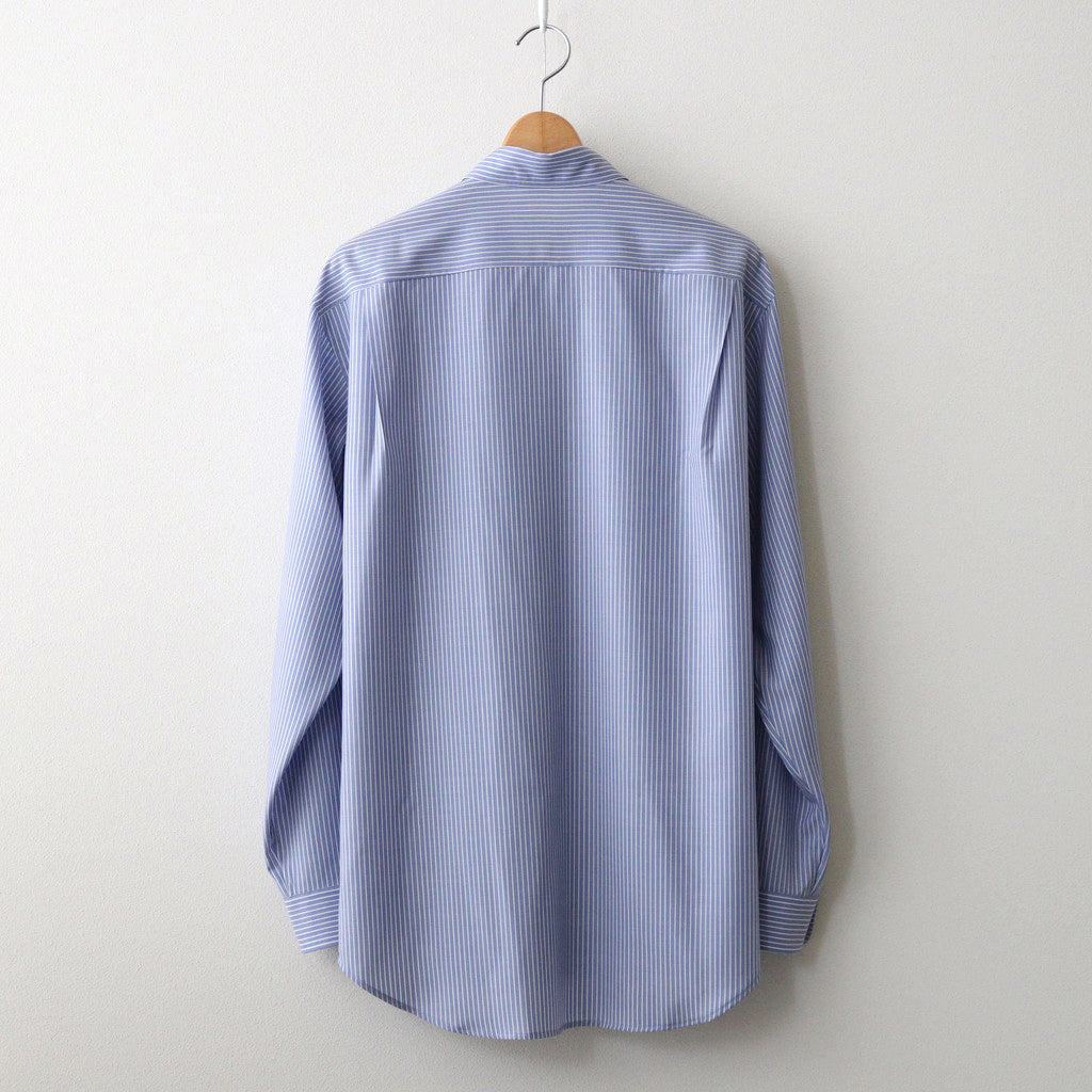 SUPER FINE WOOL STRIPE SHIRT #SAX BLUE STRIPE [A24SS01WW]