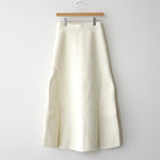 MILLED FRENCH MERINO RIB KNIT FLARE SKIRT #IVORY WHITE [A23AS06MR]