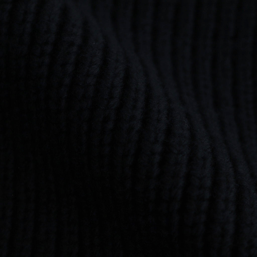 3/4 FRONT ZIP HIGHNECK RIB SWEATER #BLACK [YK24FW0829S]