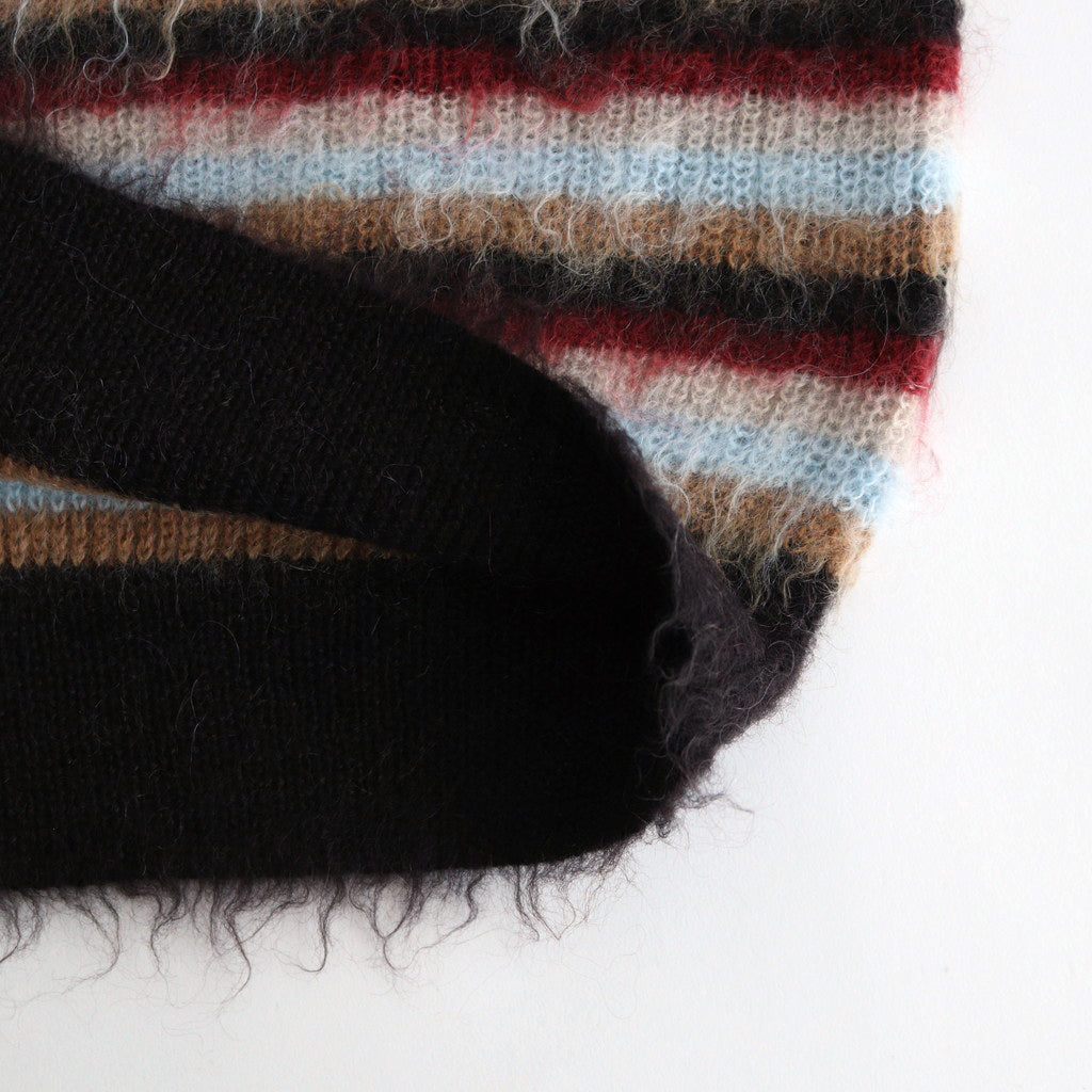 MOHAIR BORDER SWEATER #BROWN×RED [YK24FW0824S]