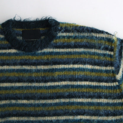 MOHAIR BORDER SWEATER #YELLOW×PEACOCK [YK24FW0824S]