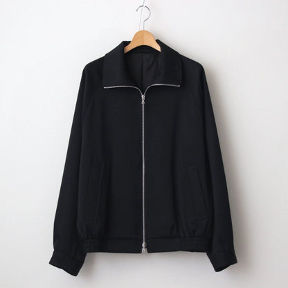 W/SI SATIN ZIP UP SHORT JACKET #BLACK [ST.1068]