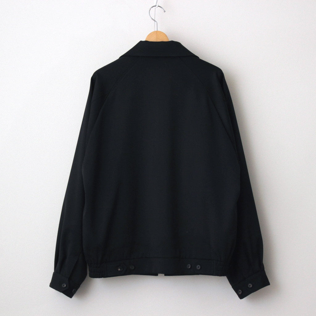 W/SI SATIN ZIP UP SHORT JACKET #BLACK [ST.1068]