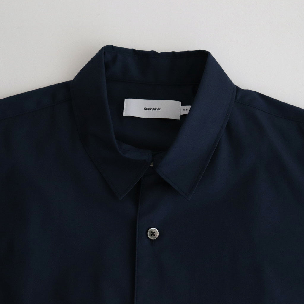 Solotex Twill S/S Oversized Box Shirt #NAVY [GM241-50291B]