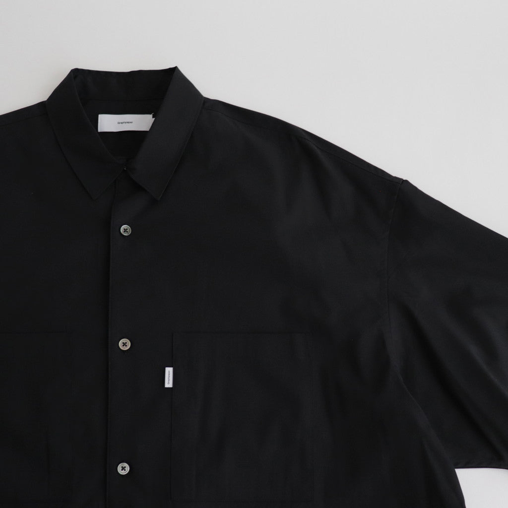 Solotex Twill S/S Oversized Box Shirt #BLACK [GM241-50291B]