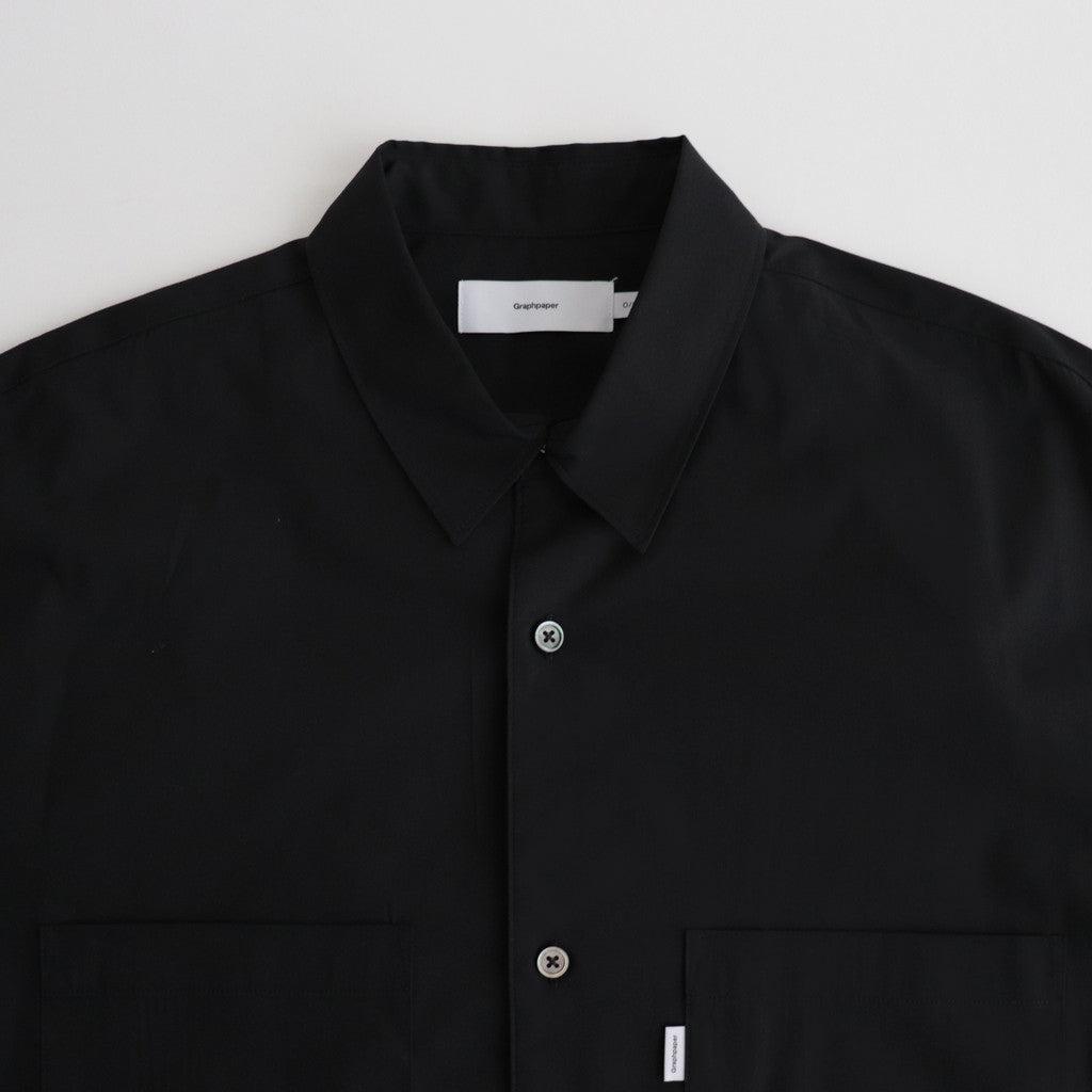 Solotex Twill S/S Oversized Box Shirt #BLACK [GM241-50291B]