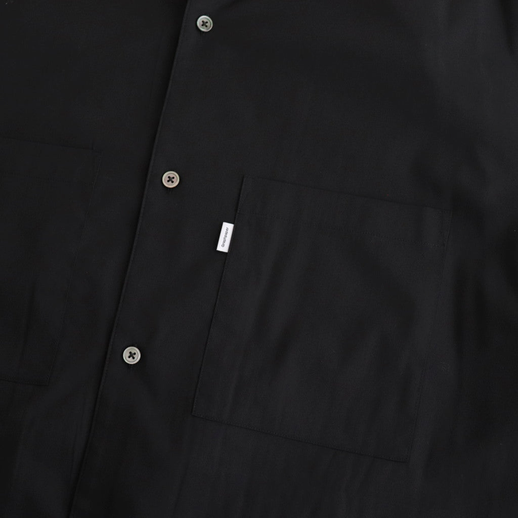 Solotex Twill S/S Oversized Box Shirt #BLACK [GM241-50291B]