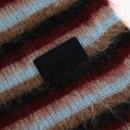 MOHAIR BORDER LONG STOLE #BROWN×RED [YK24FW0825A]