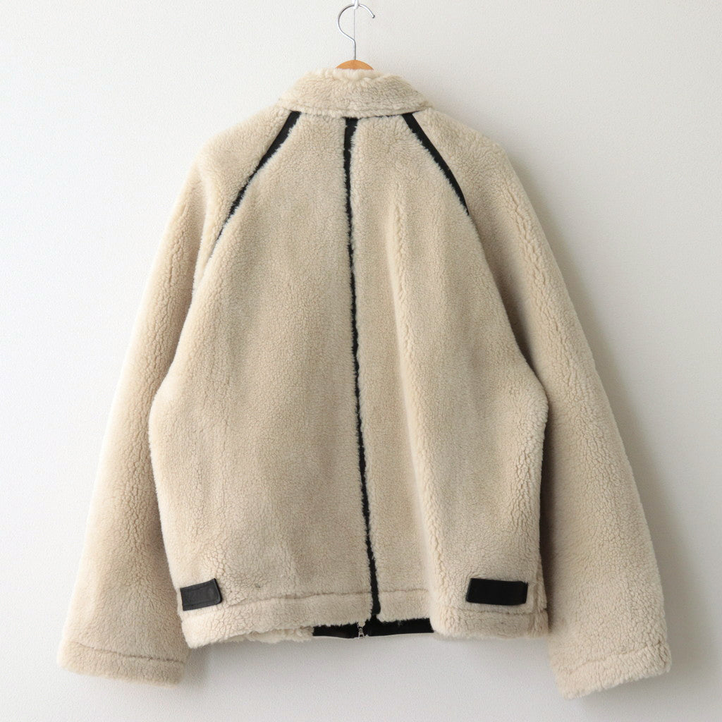 WOOL FUR FLIGHT JACKET #BEIGE [ST.629]