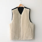 WOOL FUR REVERSIBLE VEST #BEIGE [ST.630]