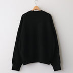 EX FINE LAMBS CREW NECK KNIT LS #BLACK [ST.691]