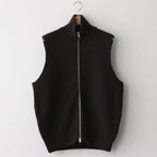 OVERSIZED DRIVERS KNIT ZIP VEST #MILITARY KHAKI [ST.697]