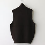 OVERSIZED DRIVERS KNIT ZIP VEST #MILITARY KHAKI [ST.697]