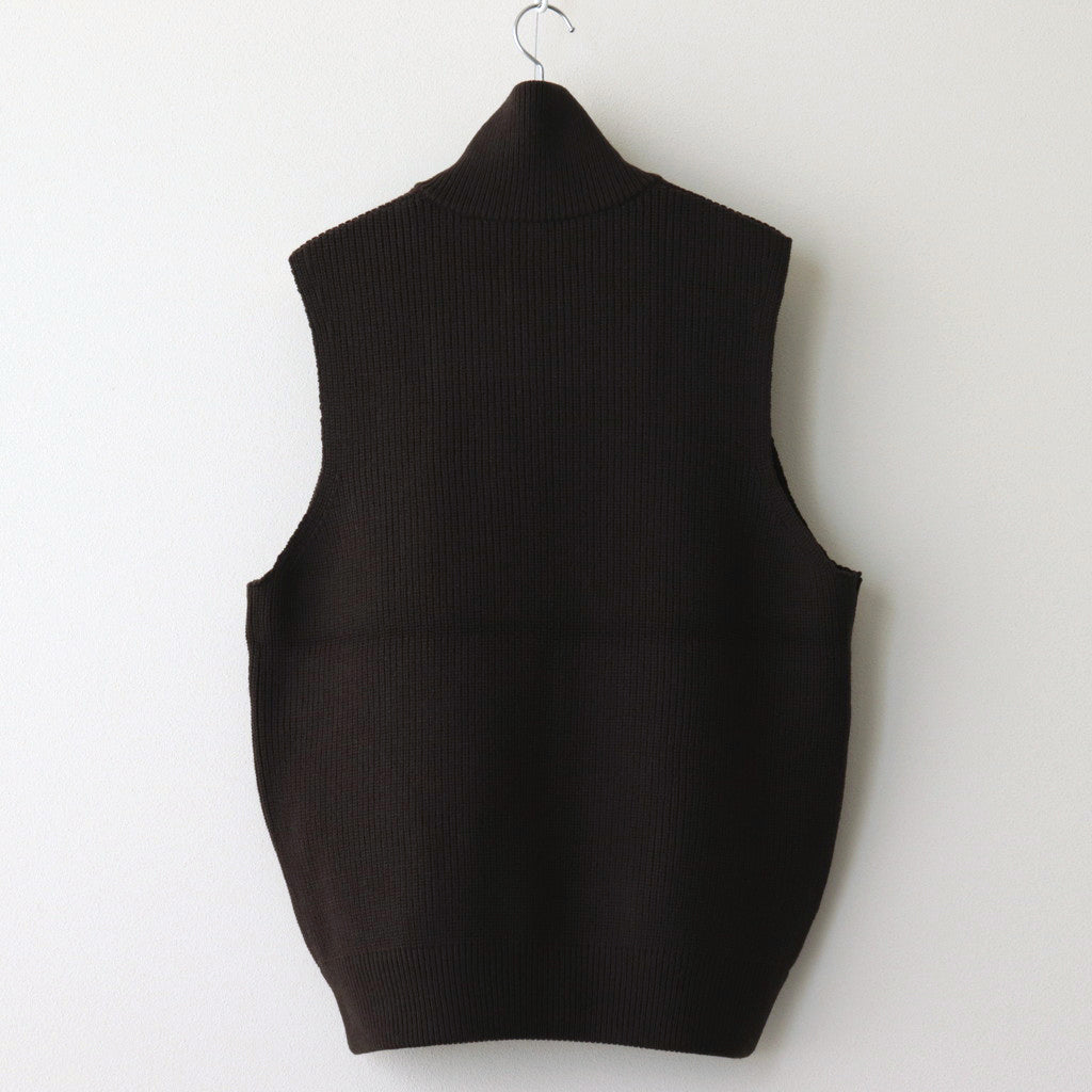 OVERSIZED DRIVERS KNIT ZIP VEST #MILITARY KHAKI [ST.697]