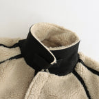 WOOL FUR FLIGHT JACKET #BEIGE [ST.629]