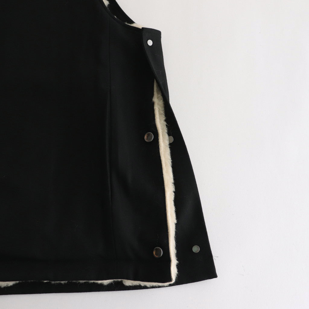 WOOL FUR REVERSIBLE VEST #BEIGE [ST.630]