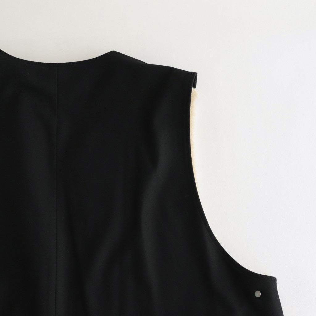 WOOL FUR REVERSIBLE VEST #BEIGE [ST.630]