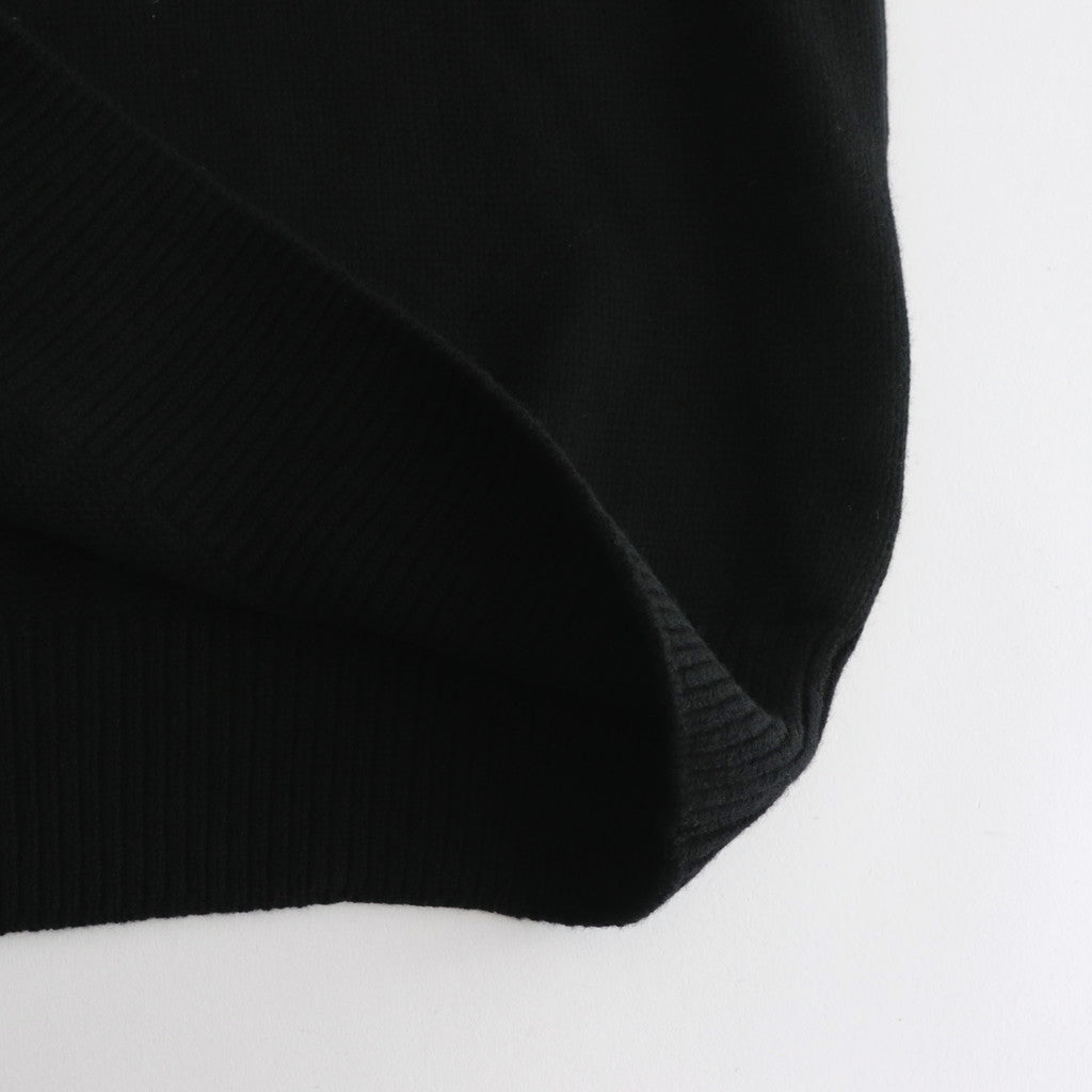 EX FINE LAMBS CREW NECK KNIT LS #BLACK [ST.691]