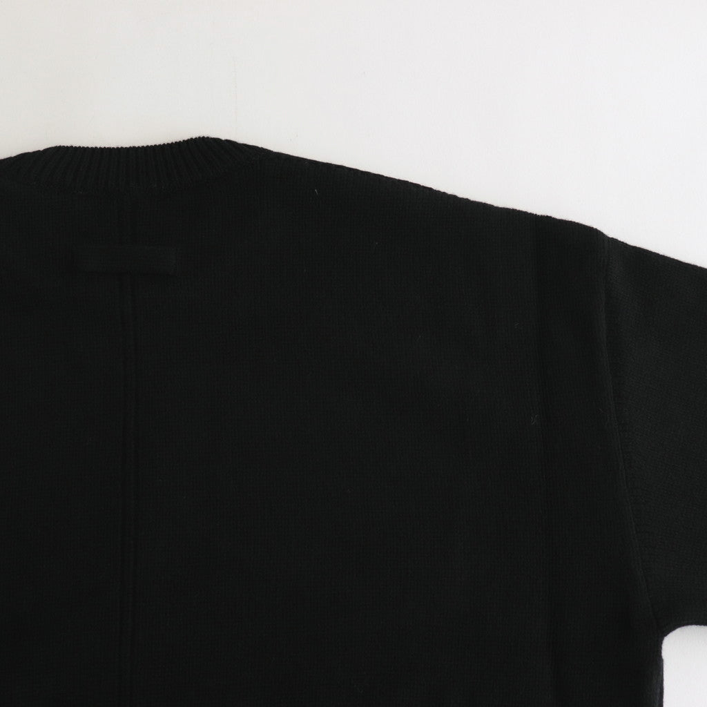 EX FINE LAMBS CREW NECK KNIT LS #BLACK [ST.691]