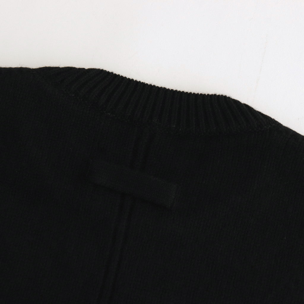 EX FINE LAMBS CREW NECK KNIT LS #BLACK [ST.691]