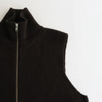 OVERSIZED DRIVERS KNIT ZIP VEST #MILITARY KHAKI [ST.697]