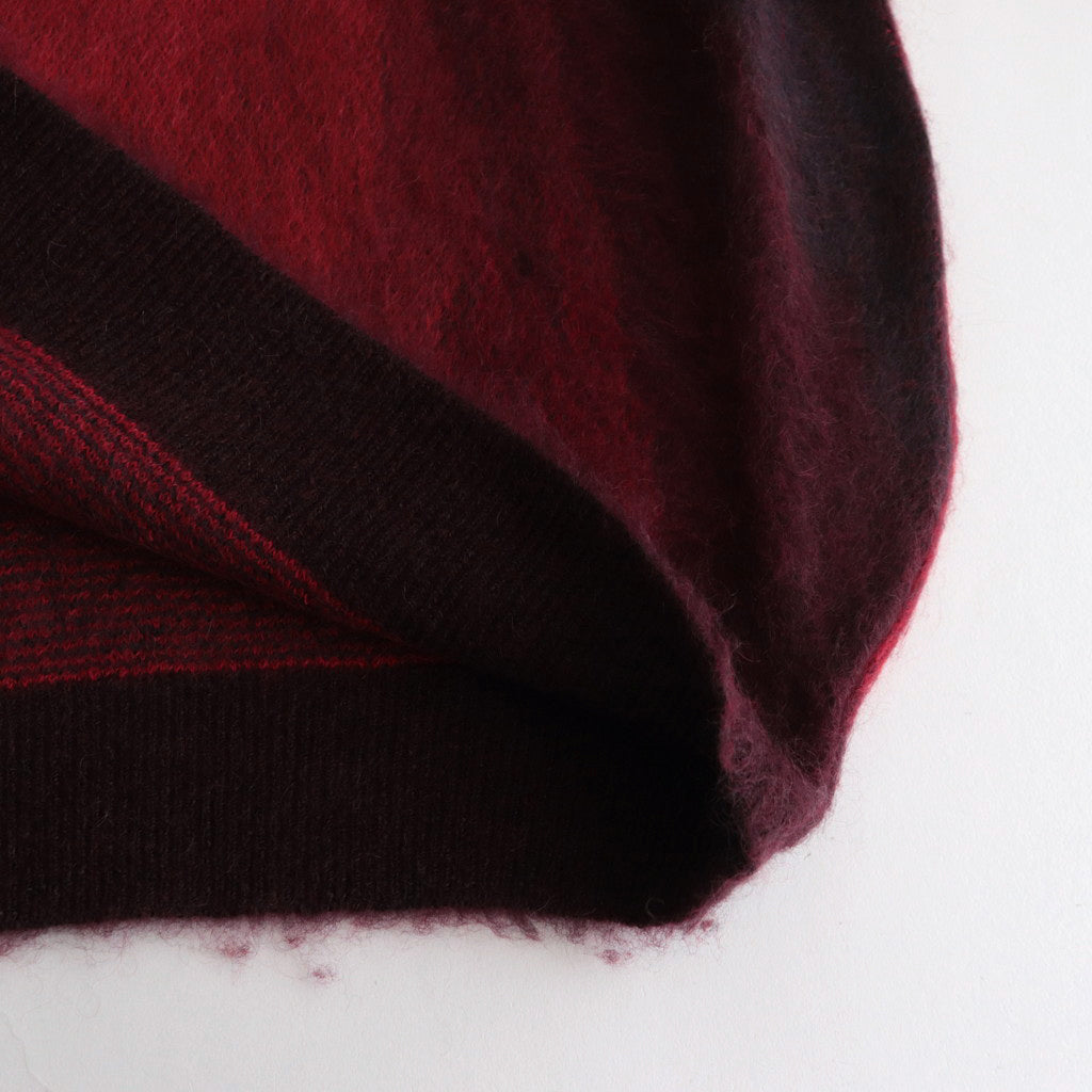 OVERSIZED GRADATION MOHAIR LS #RED [ST.698]