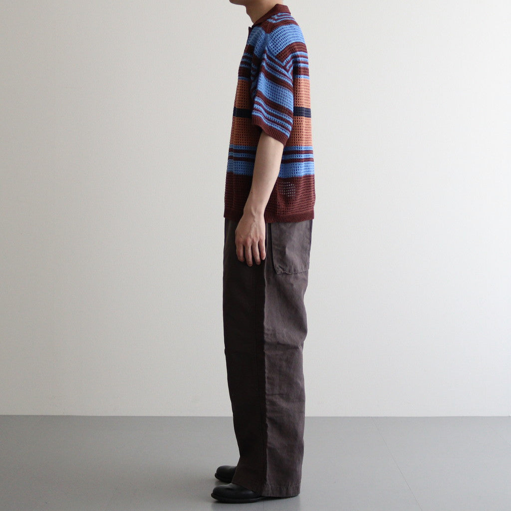 Cotton Linen Back Sateen Military Trousers #BROWN [TP241-40017]