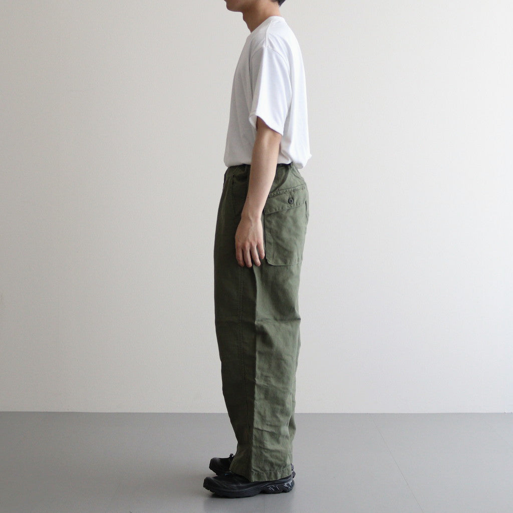 Cotton Linen Back Sateen Military Trousers #KHAKI [TP241-40017]